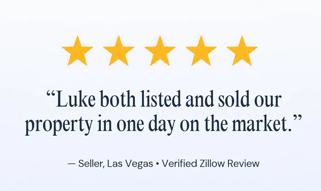 5-star review: Luke both listed and sold our property in one day on the market